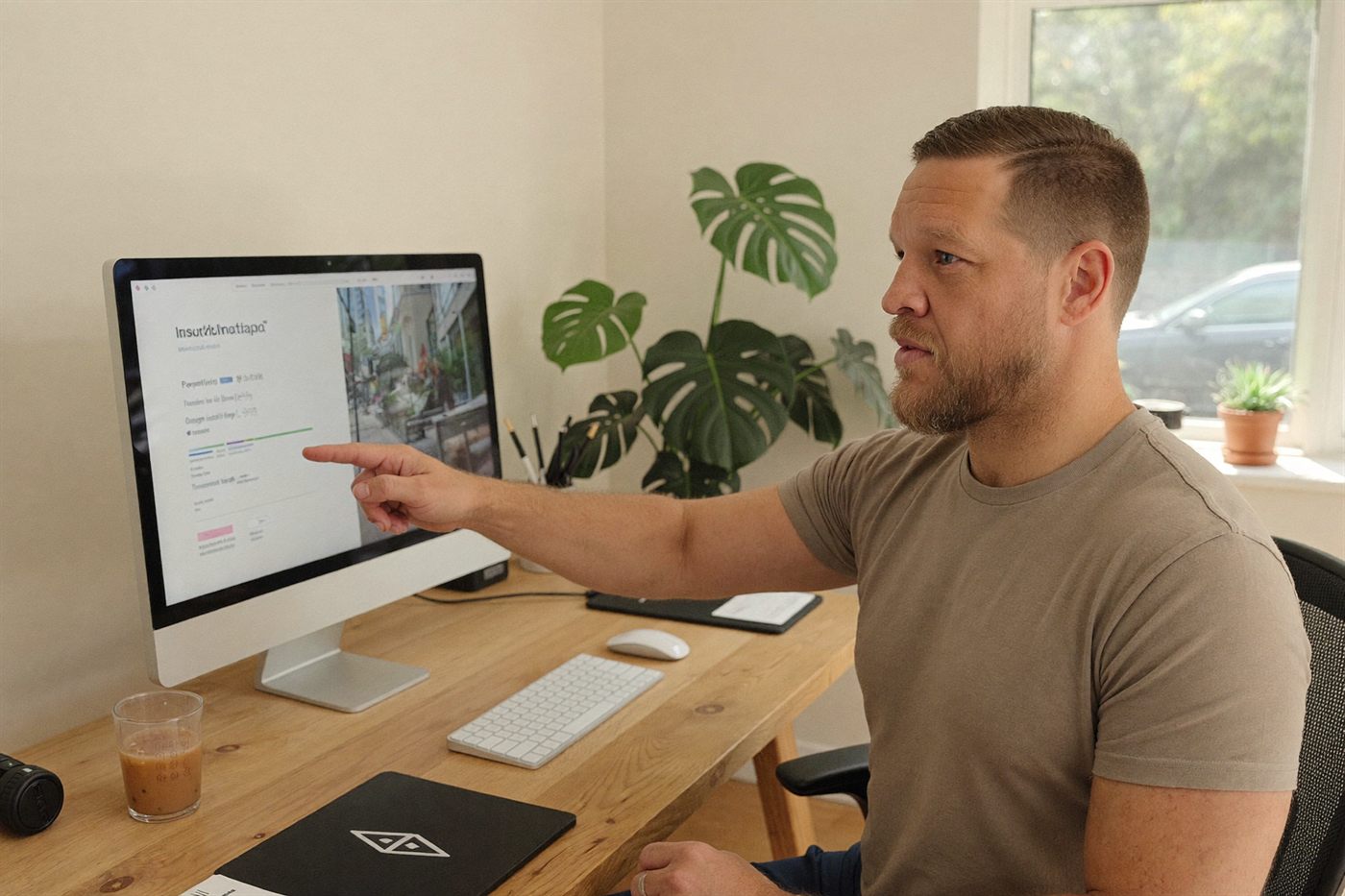 Mike Moore reviewing an insurance agency website build