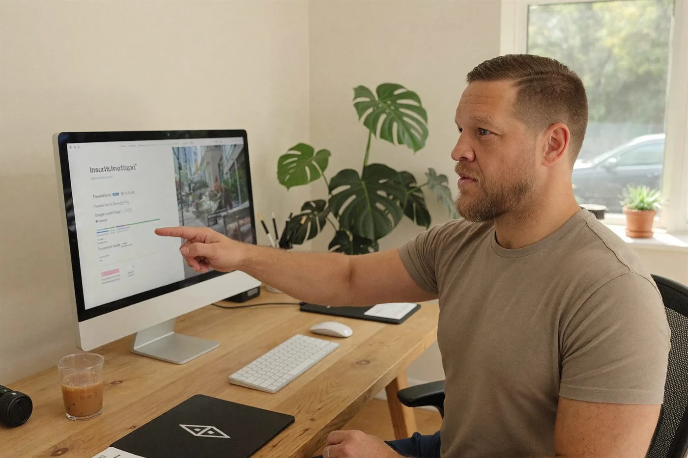Mike Moore reviewing an insurance agency website build